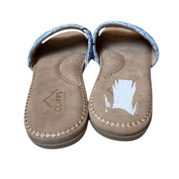 NWOT Cliffs by White Mountain Women's Flawless Slide Sandal in Blue Raffia Size - Picture 5 of 9